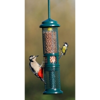 Squirrel Buster Peanut Feeder<Br>With Greater Spotted Woodpecker and Great Tit feeding